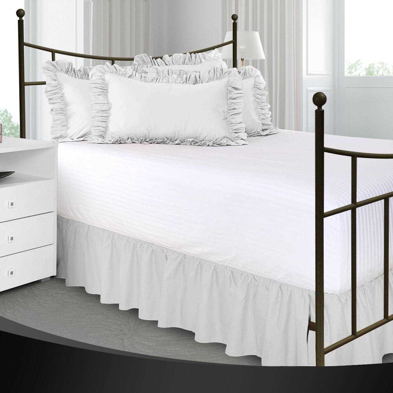 Ruffled Bed Skirt with Split Corners - Image 3