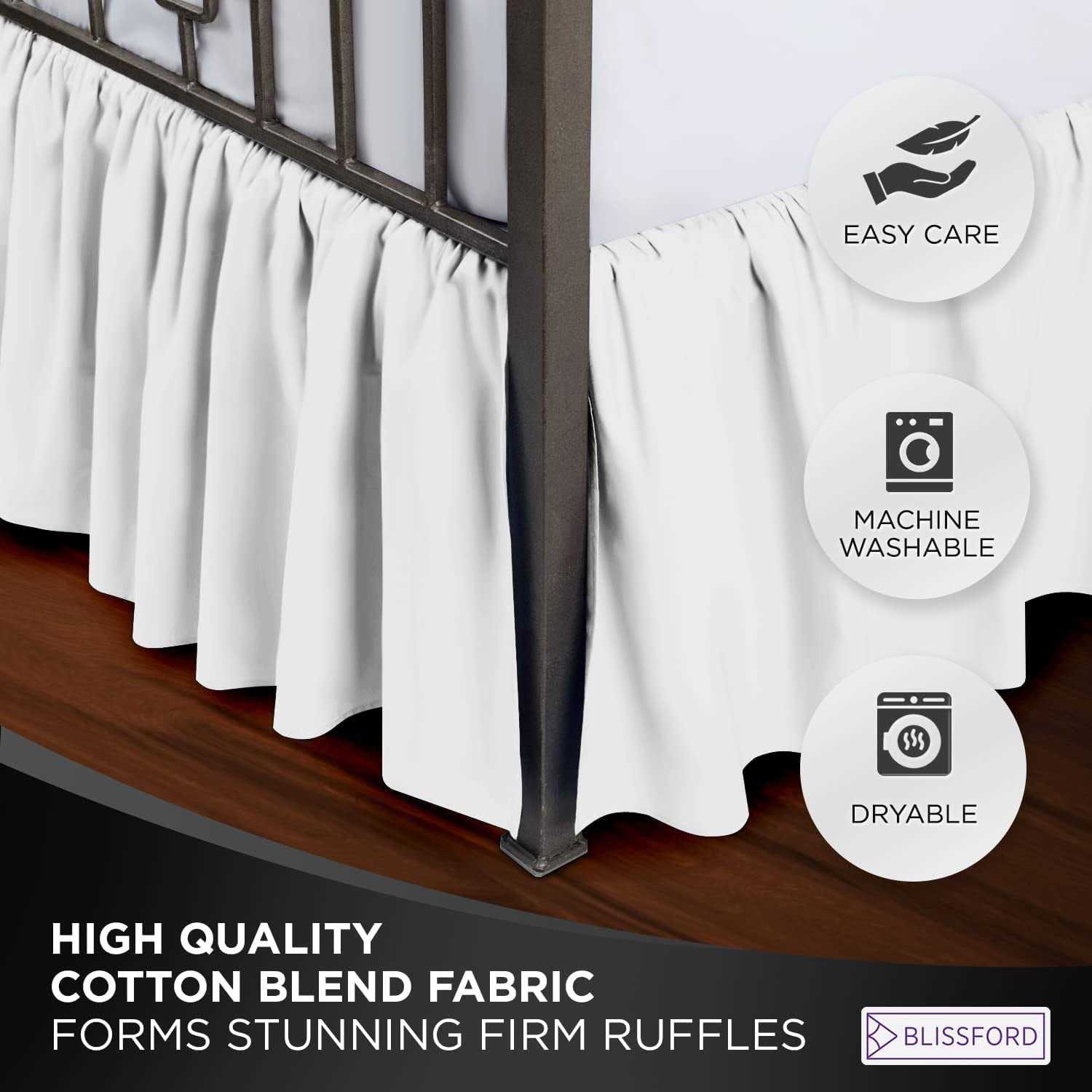 Ruffled Bed Skirt with Split Corners - Image 4