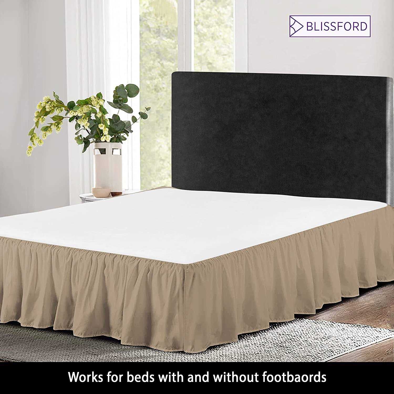 Ruffled Bed Skirt with Split Corners - Image 4