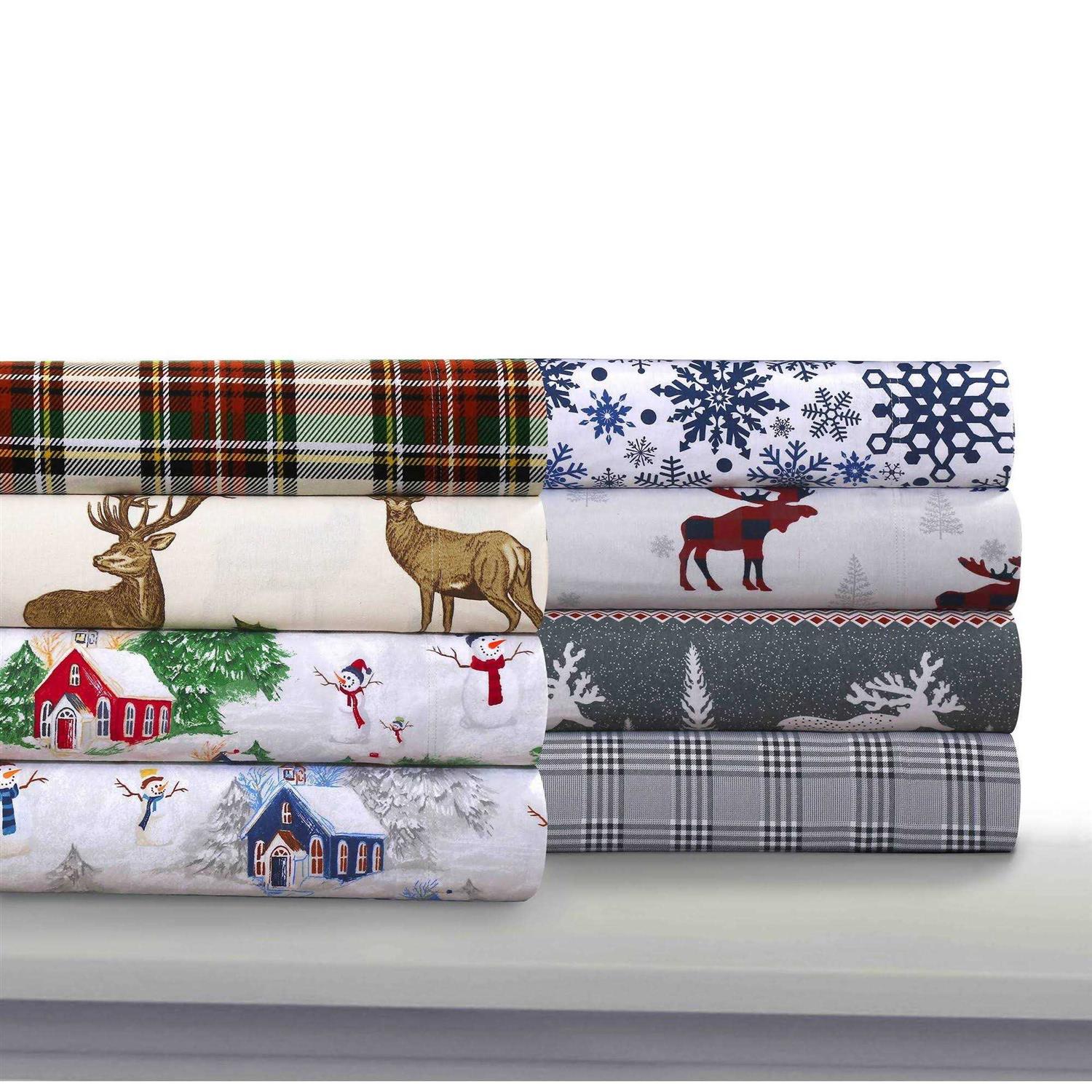 Tribeca Living Printed Flannel Extra Deep Pocket Sheet Set - Image 2