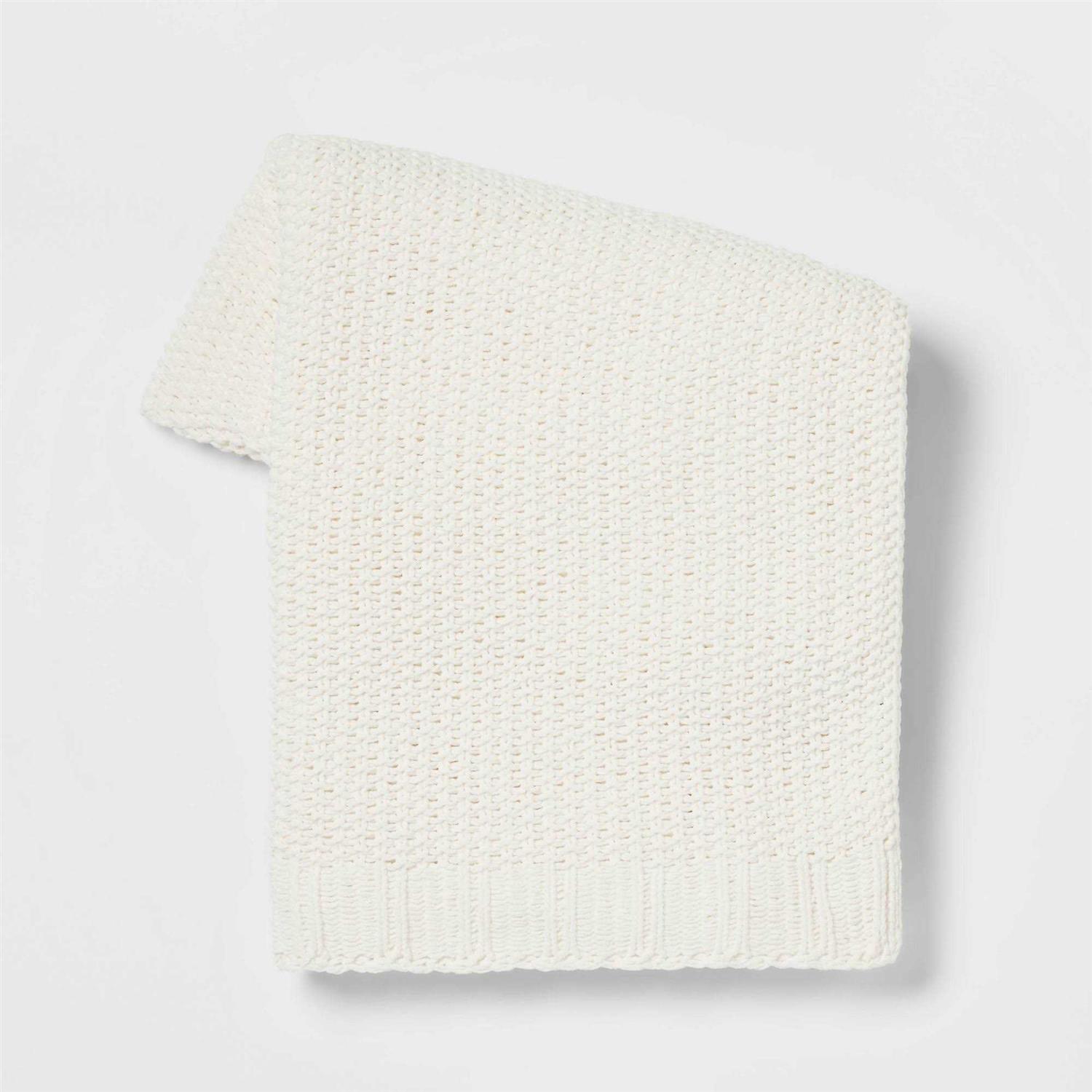 Threshold Solid Chenille Knit Throw Blanket