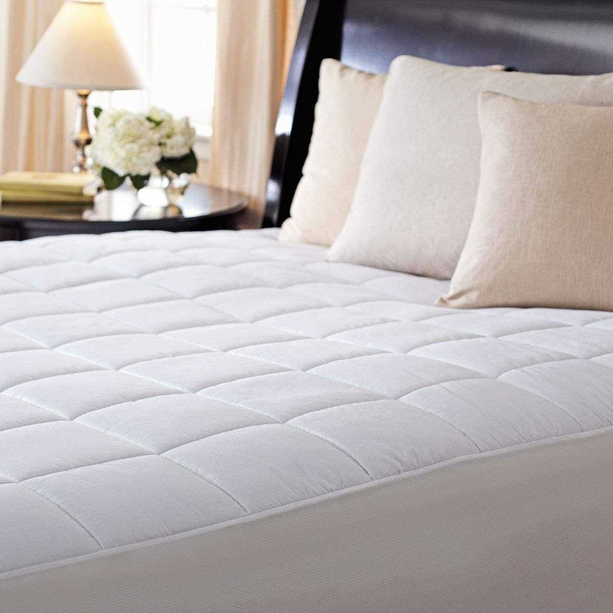 Slumber Rest Premium Quilted Heated Electric Mattress Pad Box Pattern SC7