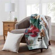 Warm Wishes Christmas Royal Plush Raschel Throw Blanket