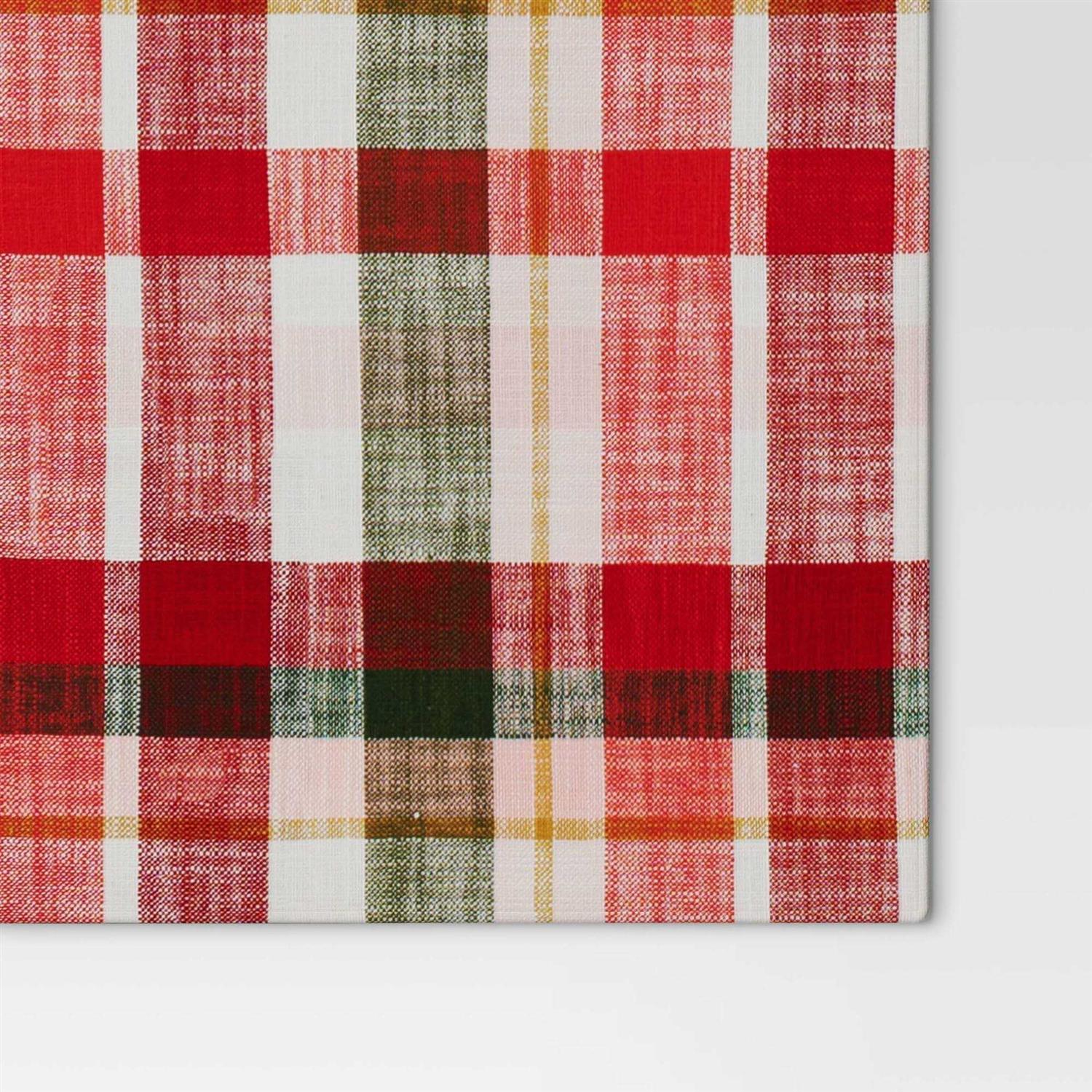 Threshold 72×14 Woven Plaid Table Runner Ivory - Image 3