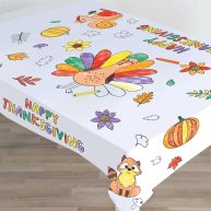 Turkey Day Coloring Paper Table Cover