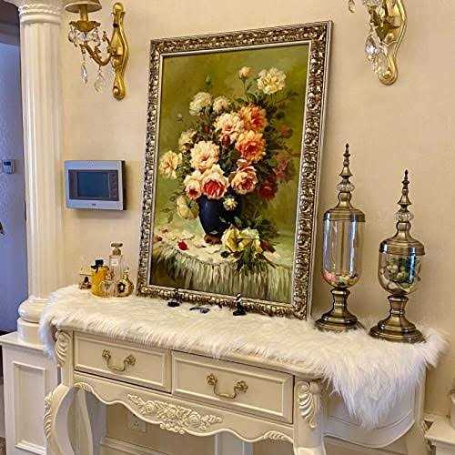 Table Runner Thanksgiving Modern Small White Fur Table Party Birthday Christmas Friendsgiving Wedding Dinning Table - Image 4