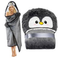 Wearable Hooded Blanket For Adults Super Soft Warm Cozy Plush