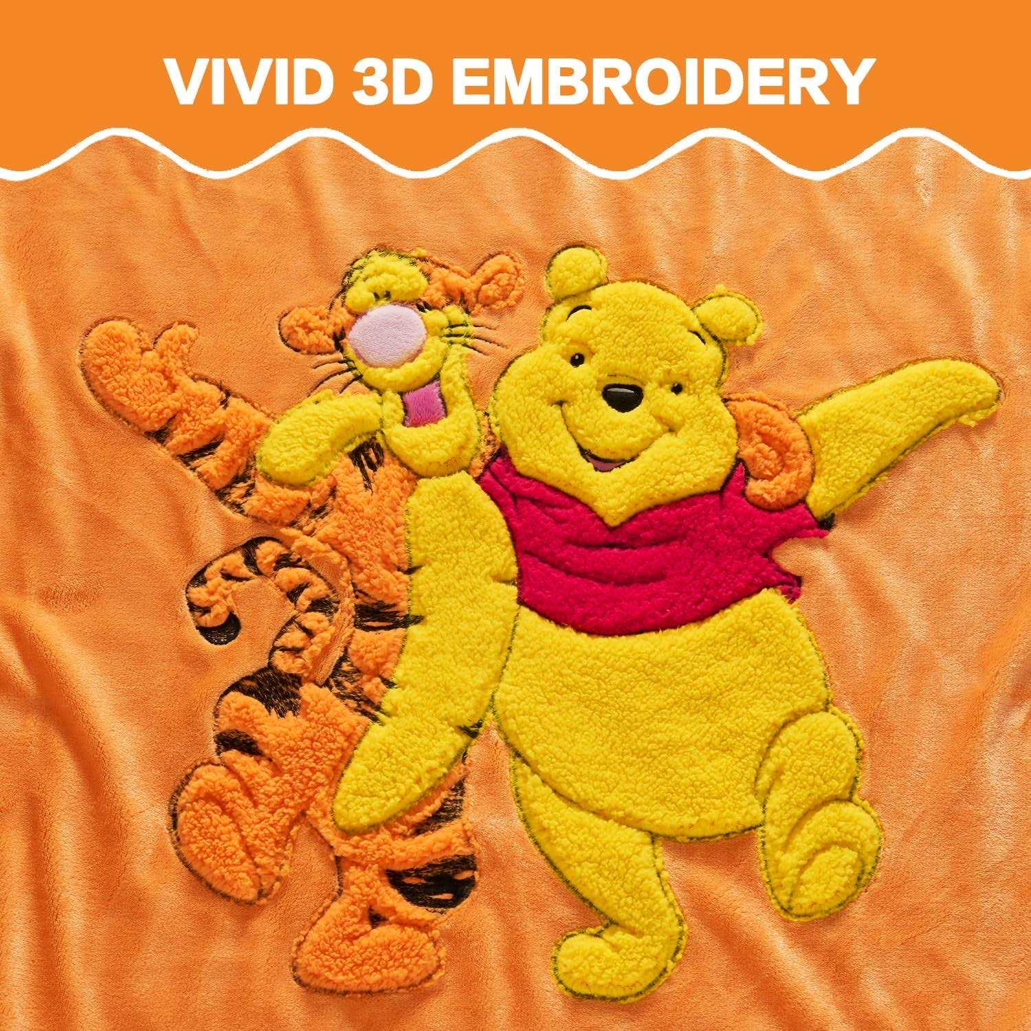 XTHHOA Kids Blanket 3D Cartoon Embroidered Sherpa Blanket Plush Warm for Boys Girls - Image 2