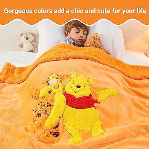 XTHHOA Kids Blanket 3D Cartoon Embroidered Sherpa Blanket Plush Warm for Boys Girls - Image 3