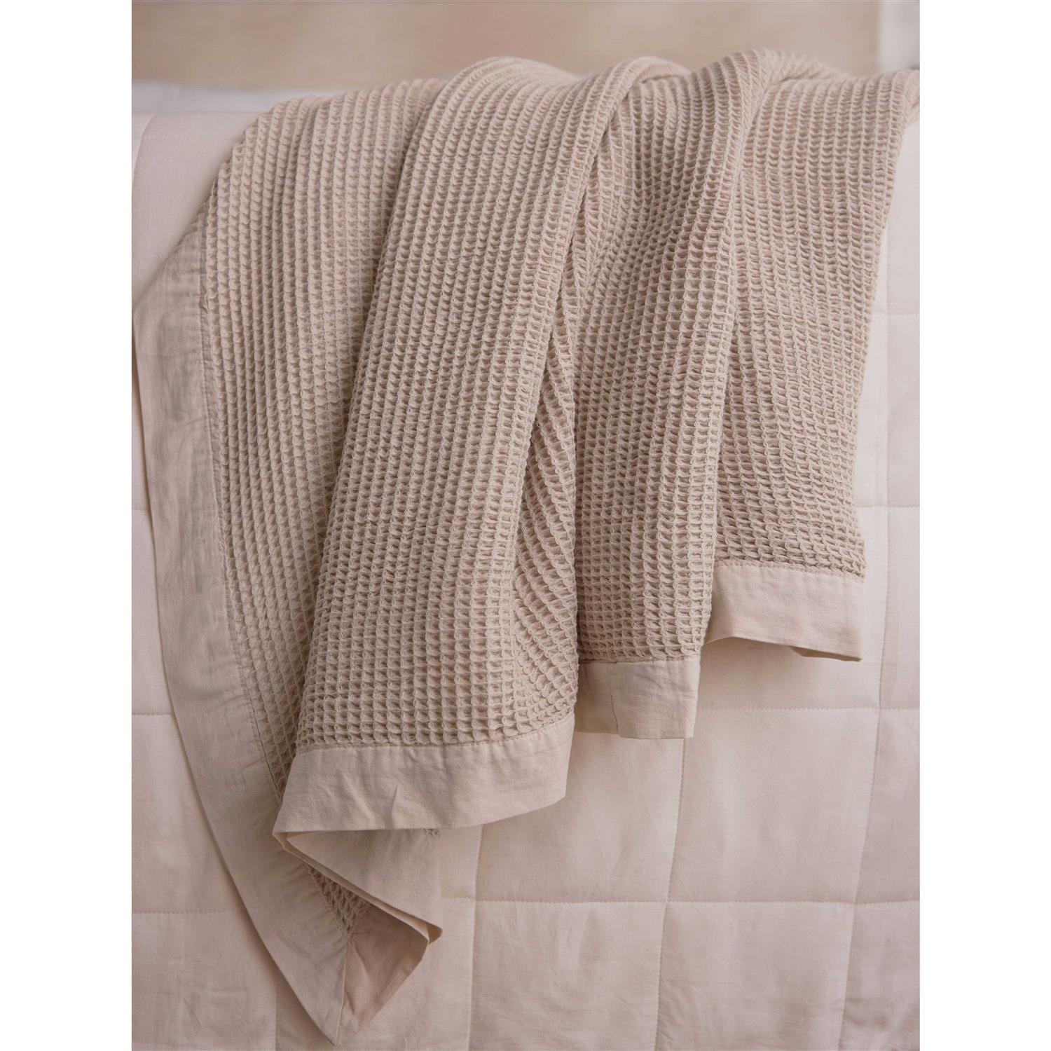 Waffle Blanket in Ivory (Size: Oversized Throw) – Cozy Earth - Image 5