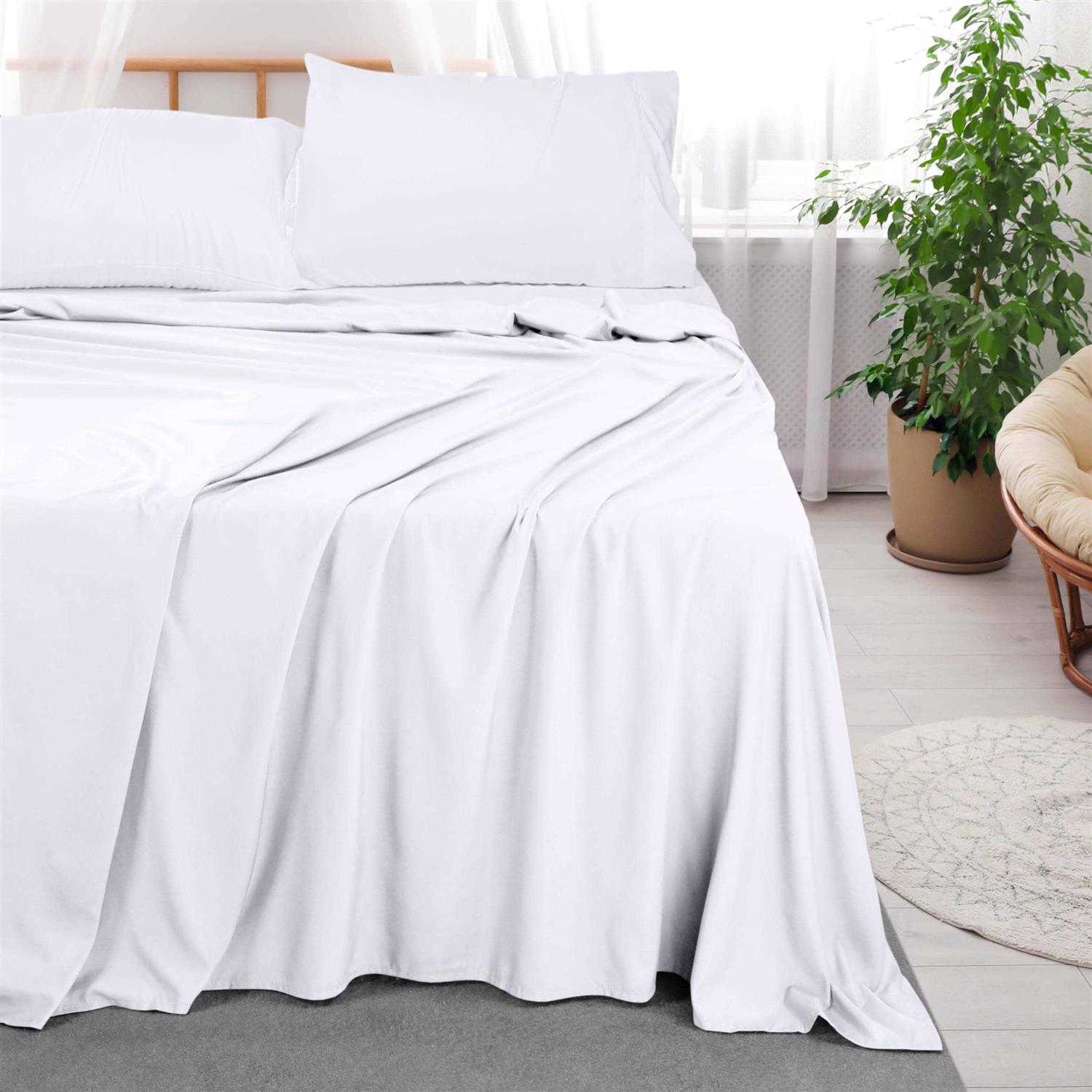 Utopia Bedding Flat Sheet Soft Brushed Microfiber Fabric - Image 2