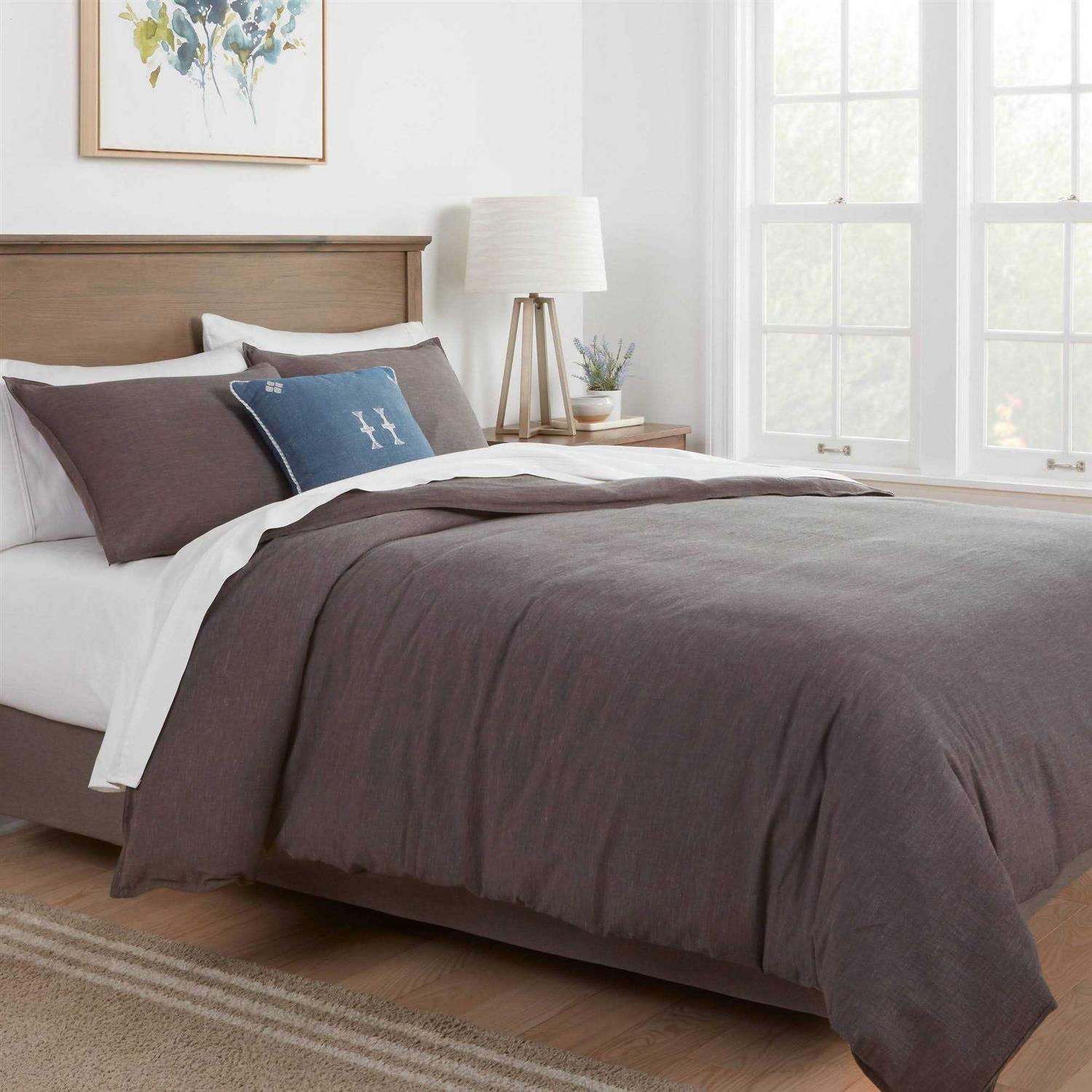 Threshold 3pc Full/Queen Space Dyed Cotton Linen Duvet Cover & Sham Set - Image 3