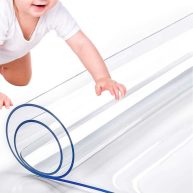 RostiKong Clear Plastic Table Protector Dining Table Cover PVC Vinyl Tablecloth Desk Pad
