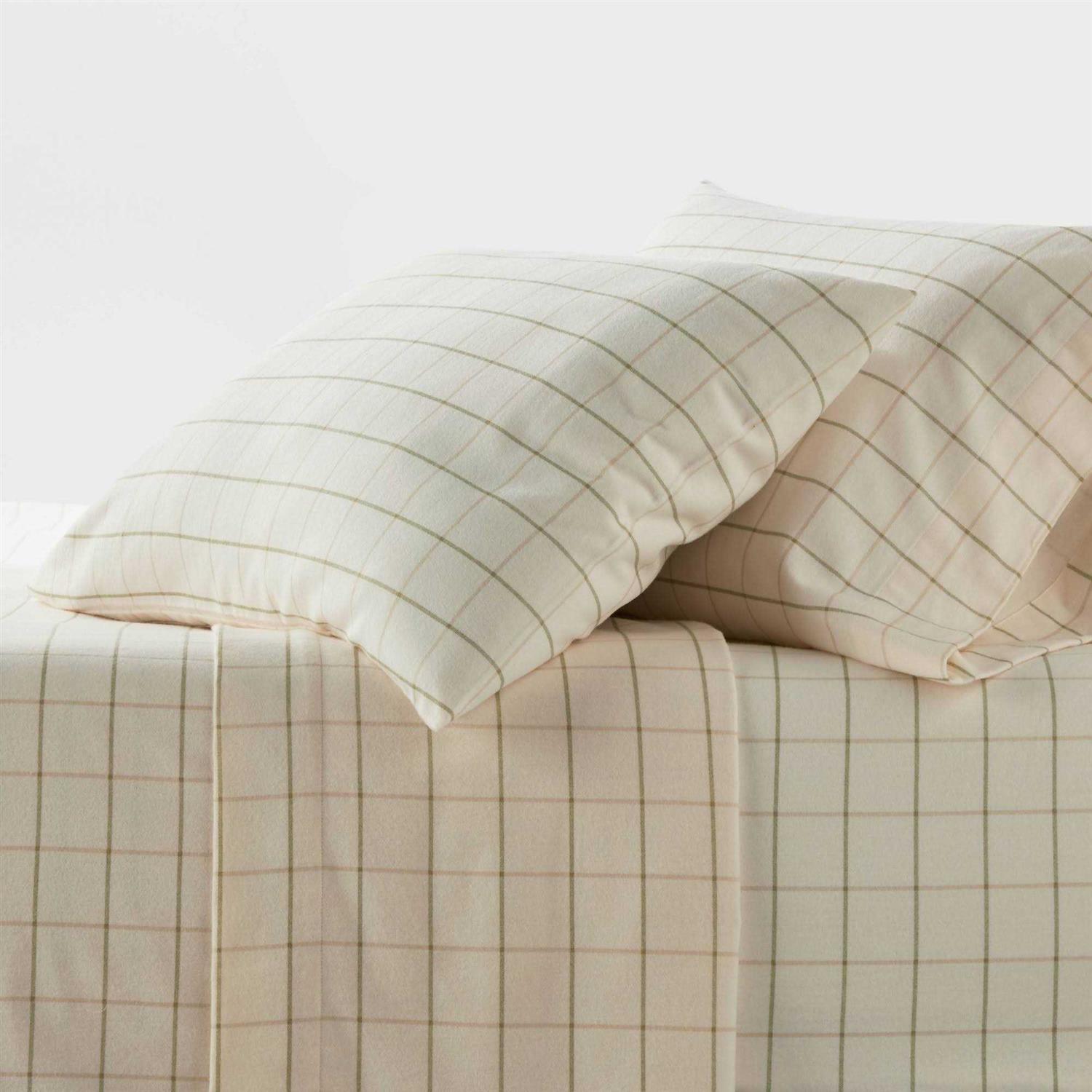 Threshold Flannel Sheet Set Ivory Windowpane