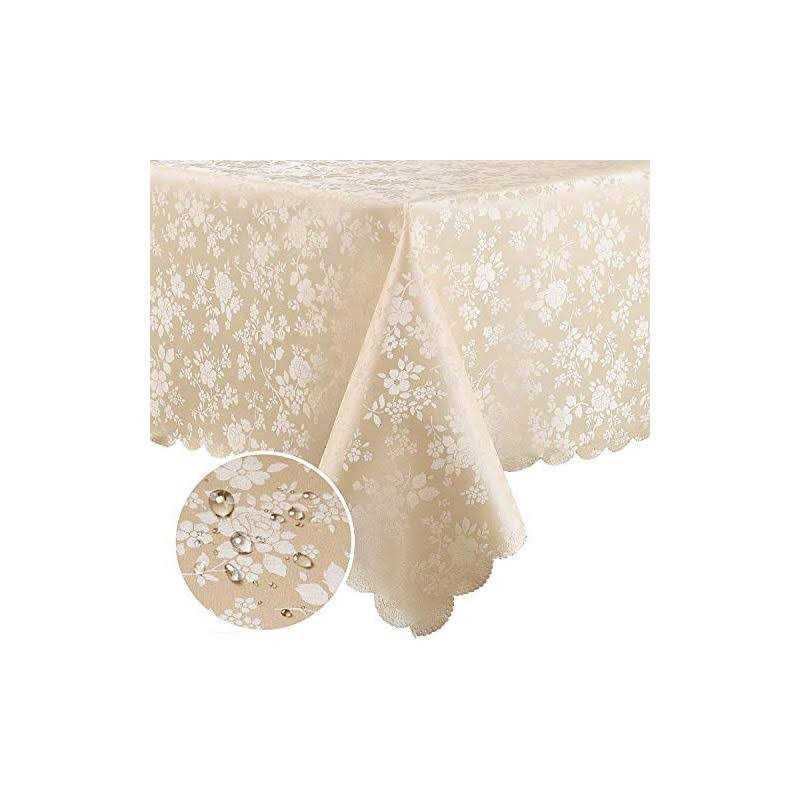 smiry Waterproof Vinyl Tablecloth Rectangle Heavy Duty Table Cloth Wipeable Table Cover for Kitchen and Dining Room