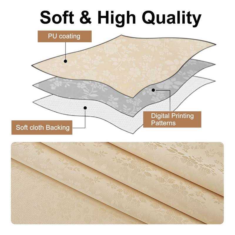 smiry Waterproof Vinyl Tablecloth Rectangle Heavy Duty Table Cloth Wipeable Table Cover for Kitchen and Dining Room - Image 3