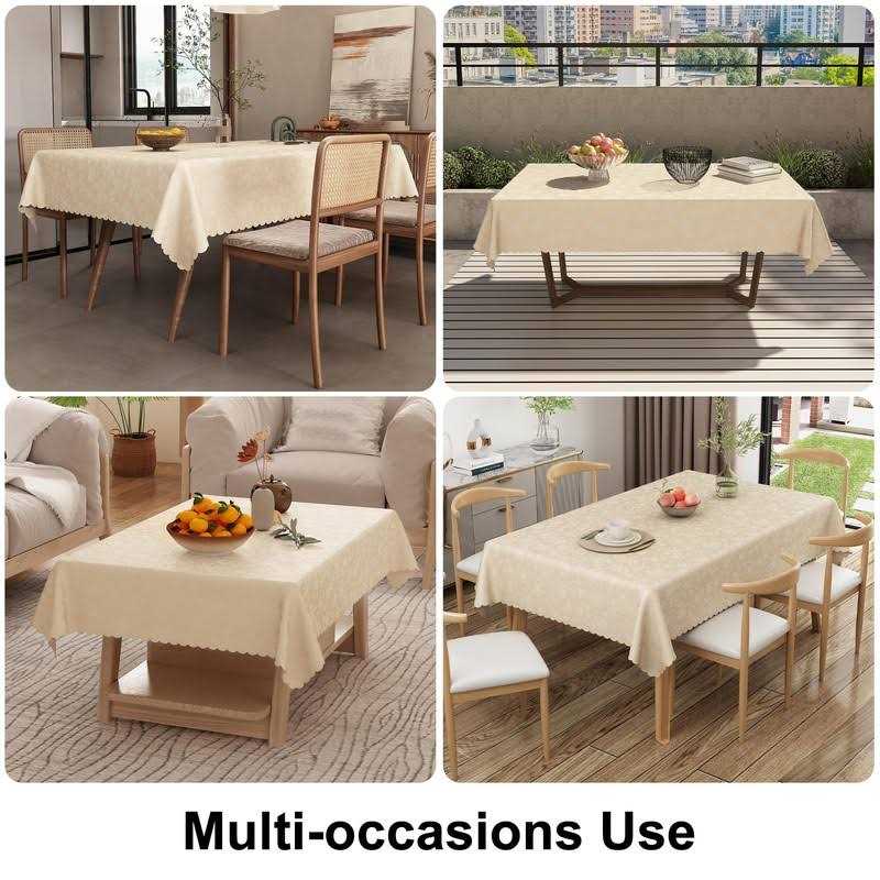 smiry Waterproof Vinyl Tablecloth Rectangle Heavy Duty Table Cloth Wipeable Table Cover for Kitchen and Dining Room - Image 4