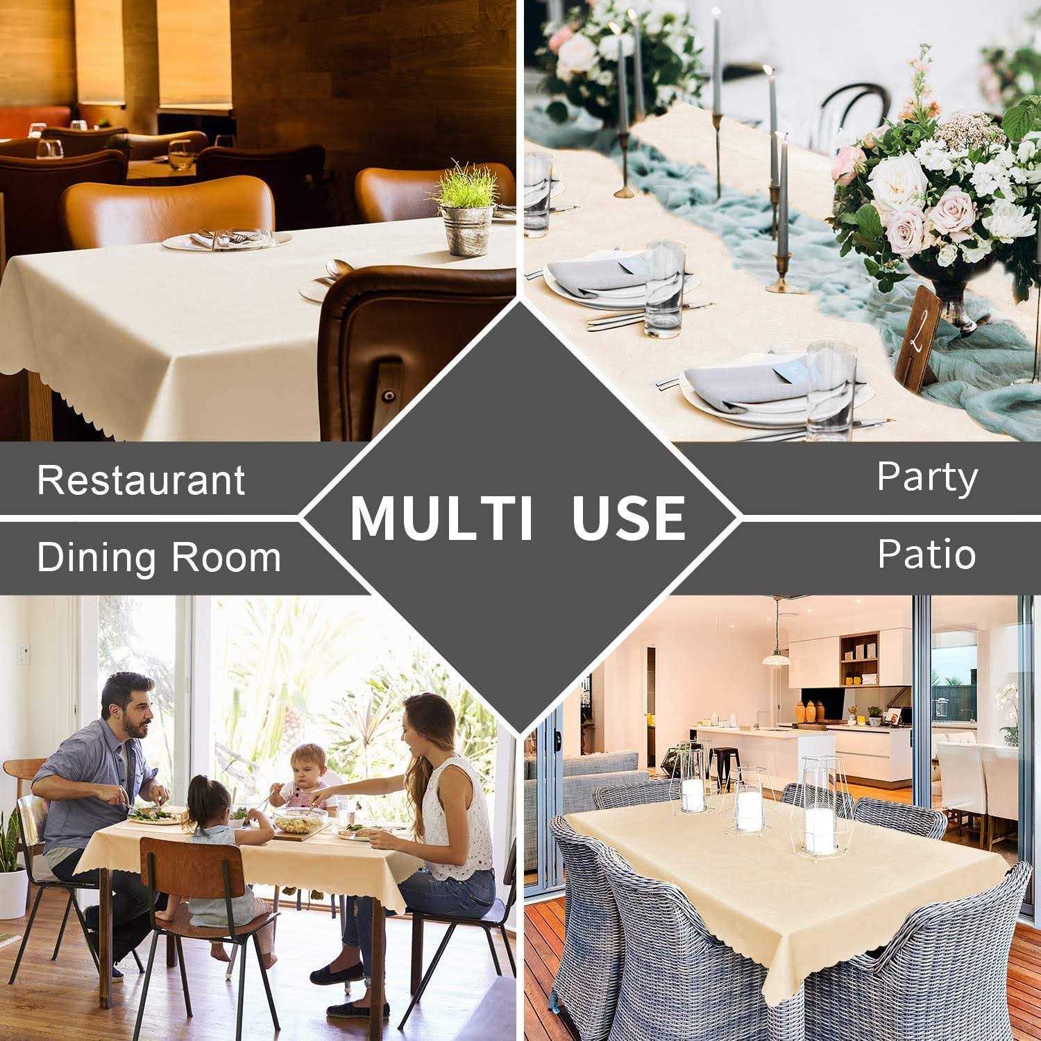 smiry Waterproof Vinyl Tablecloth Rectangle Heavy Duty Table Cloth Wipeable Table Cover for Kitchen and Dining Room - Image 2