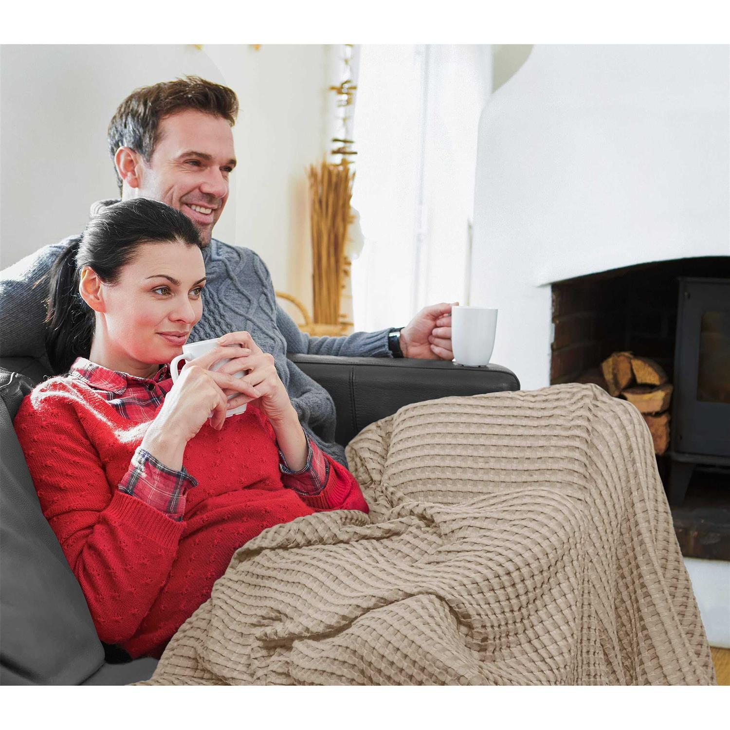 Utopia Bedding Cotton Waffle Blanket 300 GSM Soft Lightweight Breathable Bed Blanket - Image 4