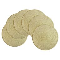 SHACOS Round Braided Placemats Set of 6 Round Table Mats 15 inch Washable for Holiday Party