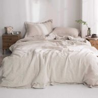Simple&opulence 100% Linen Duvet Cover Set French Washed Flax Soft Bedding