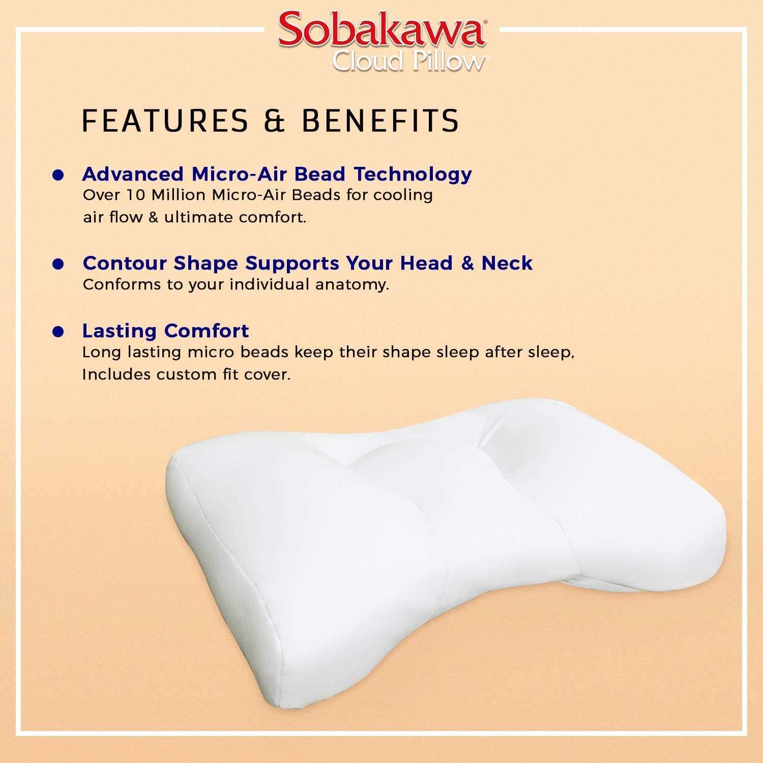 Sobakawa Cloud Pillow with Micro Bead Fill - Image 4