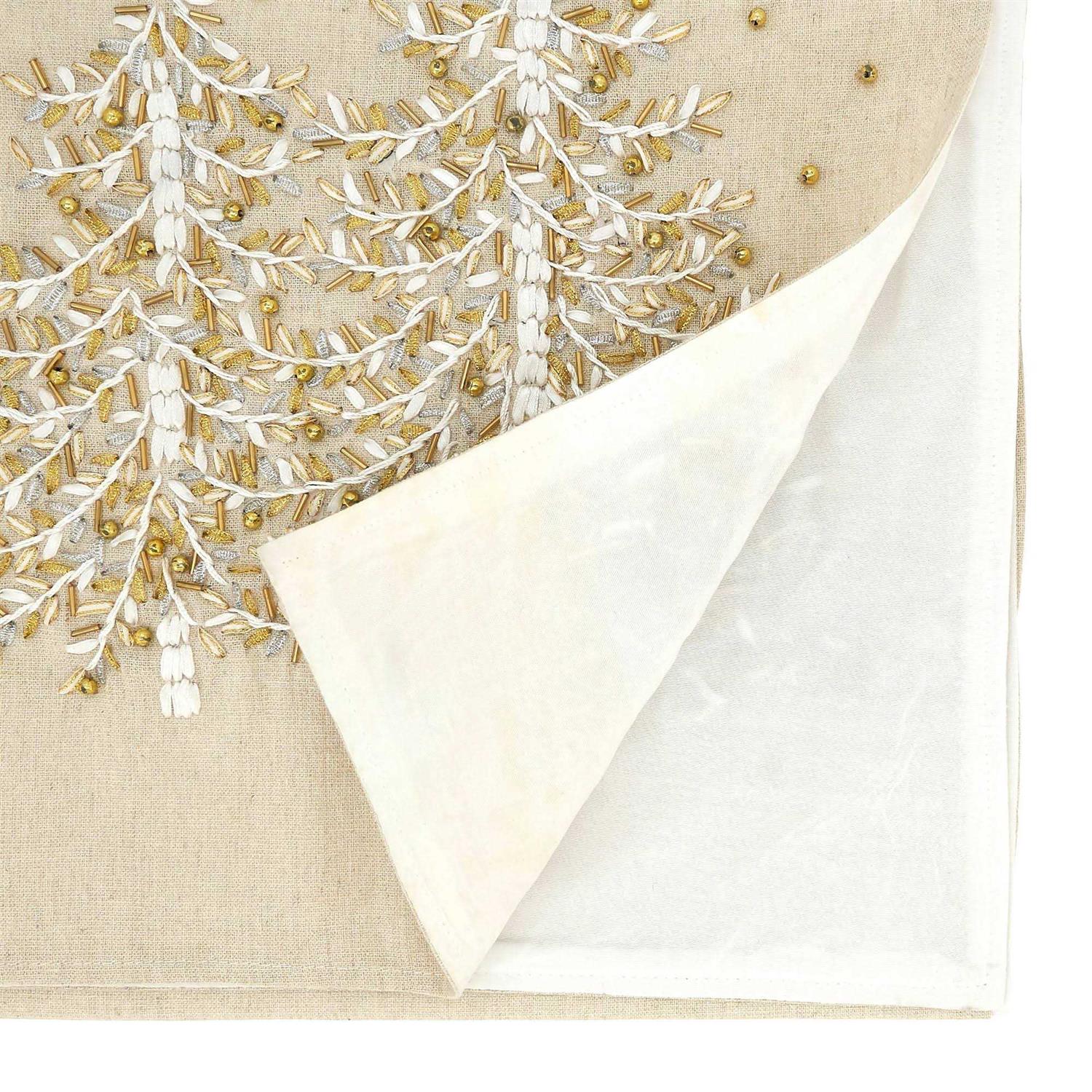 Saro Lifestyle Embroidered Christmas Tree Table Runner - Image 3