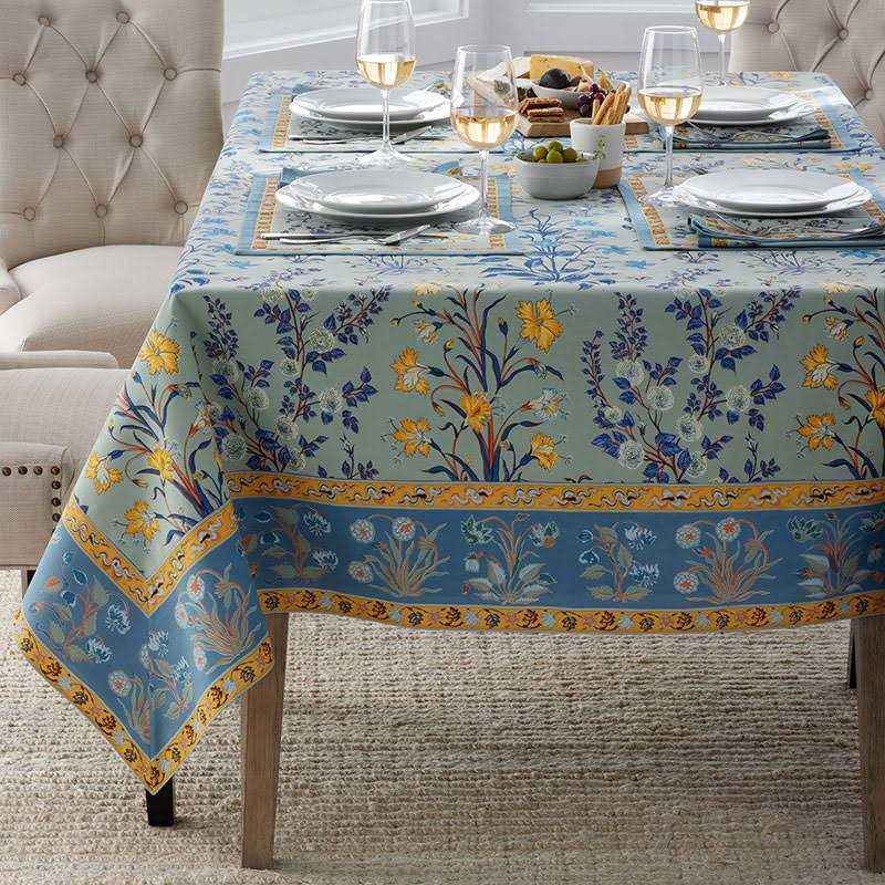 The Company Store Autumn Garden Cotton Tablecloth Blue/ Green/ Multi - Image 2