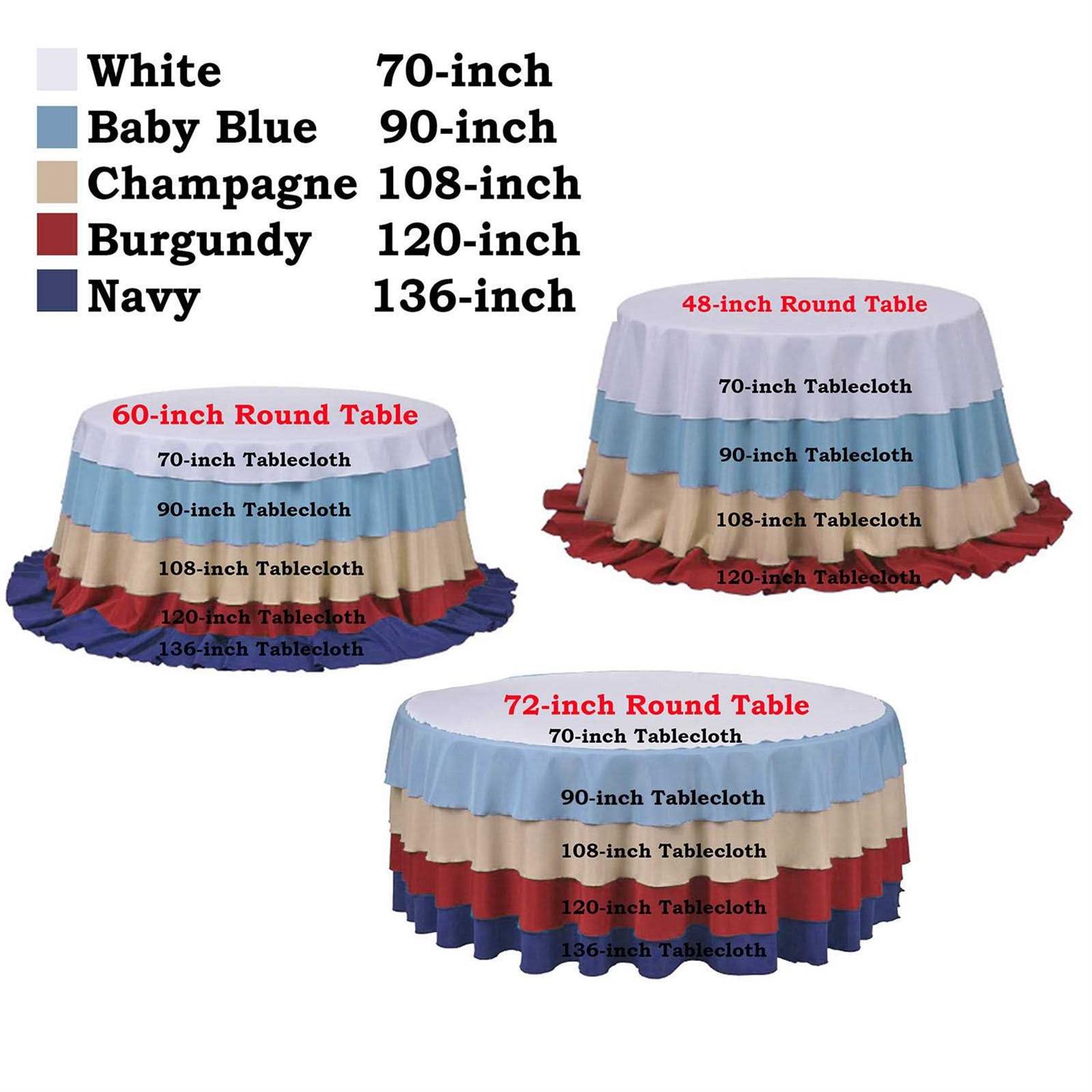 Tableclothsfactory Round Tablecloth Linens Polyester Table Cloth, Stain And Wrinkle Resistant Washable Table Cover for Wedding - Image 2