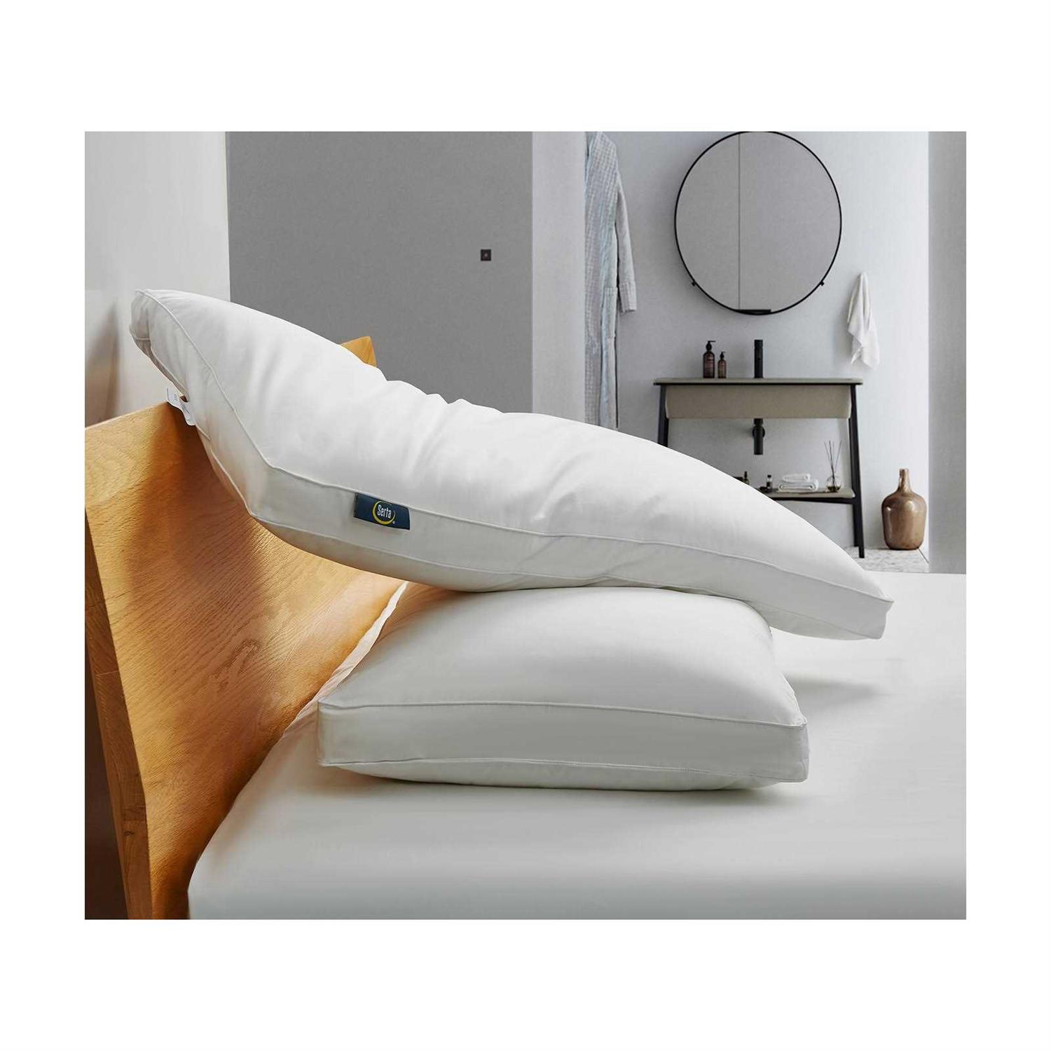 Serta White Goose Feather & Down Fiber Side Sleeper 2-Pack Pillow - Image 2