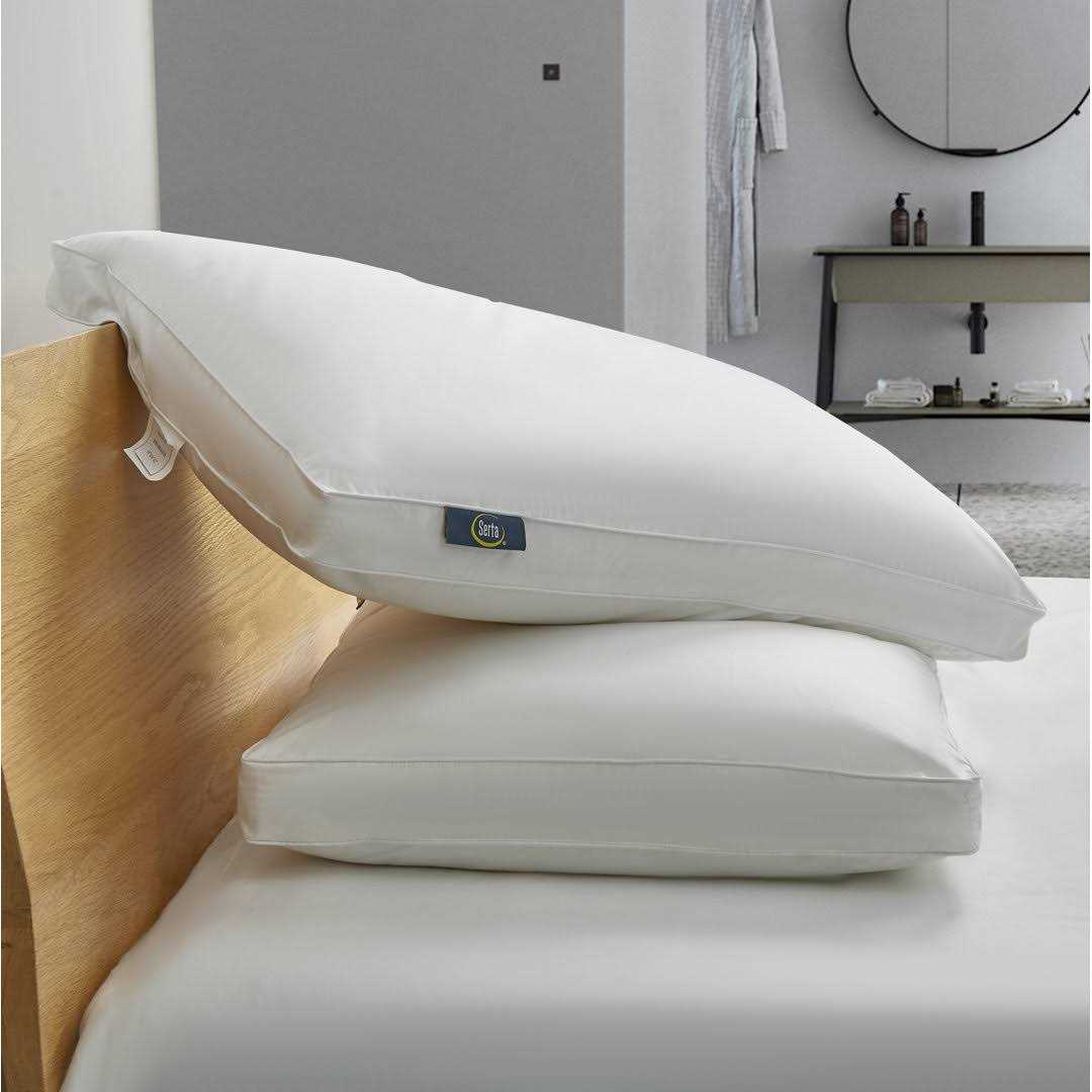 Serta White Goose Feather & Down Fiber Side Sleeper 2-Pack Pillow - Image 5