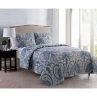 VCNY Home Lawrence Damask Quilt Set