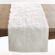 Saro Lifestyle Faux Fur Design Topper Table Runner