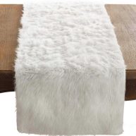 Saro Lifestyle Faux Fur Design Topper Table Runner