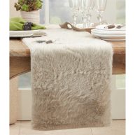 Saro Lifestyle Faux Fur Design Topper Table Runner