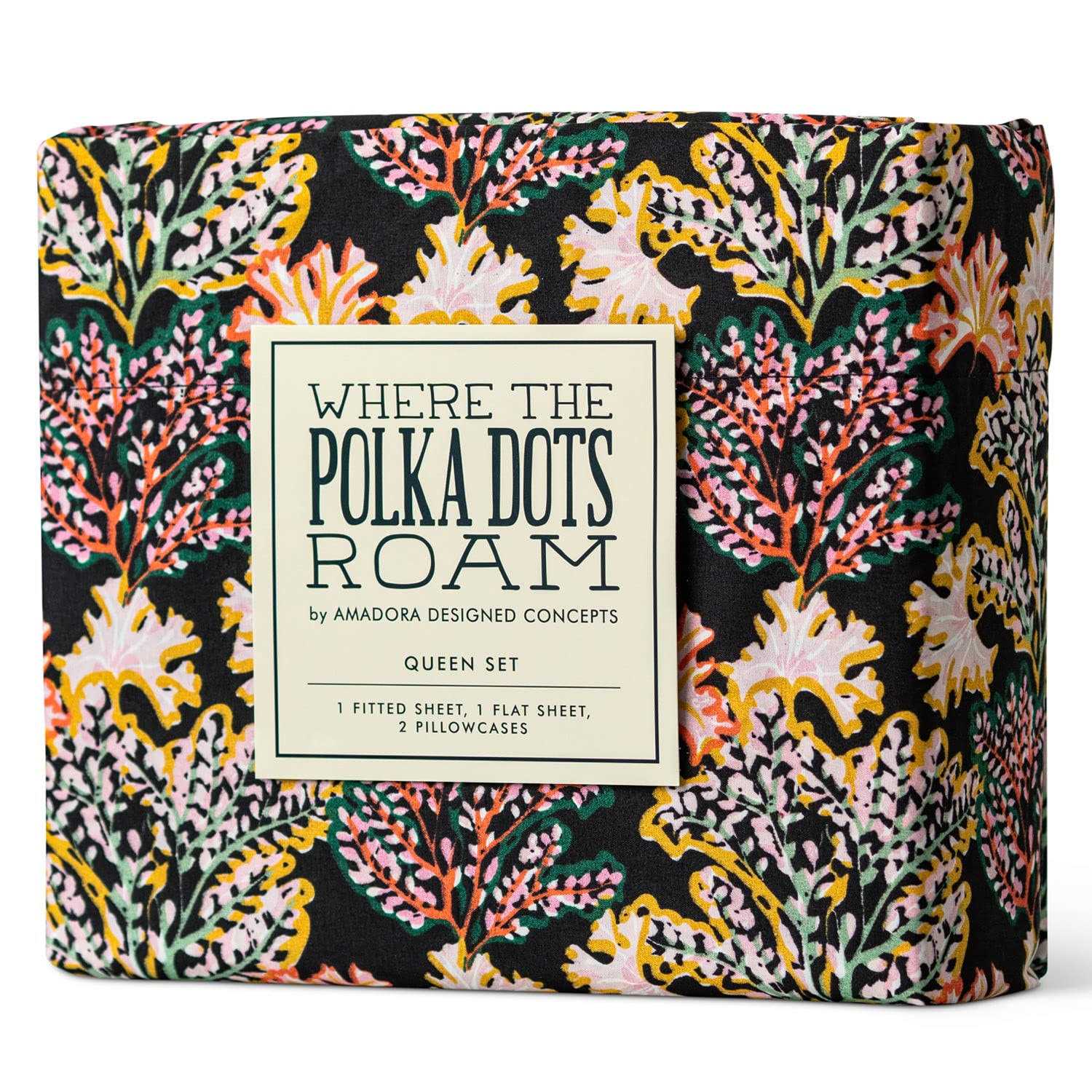 Where The Polka Dots Roam Colorful Tie Dye Bedding Set, Queen Sheets for Girls, Kids, Teens and Adults, Wrinkle Resistant, Super Soft Bed Sheets.