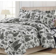 Tribeca Living 200-GSM Heavyweight Flannel Printed Oversized Duvet Cover Set