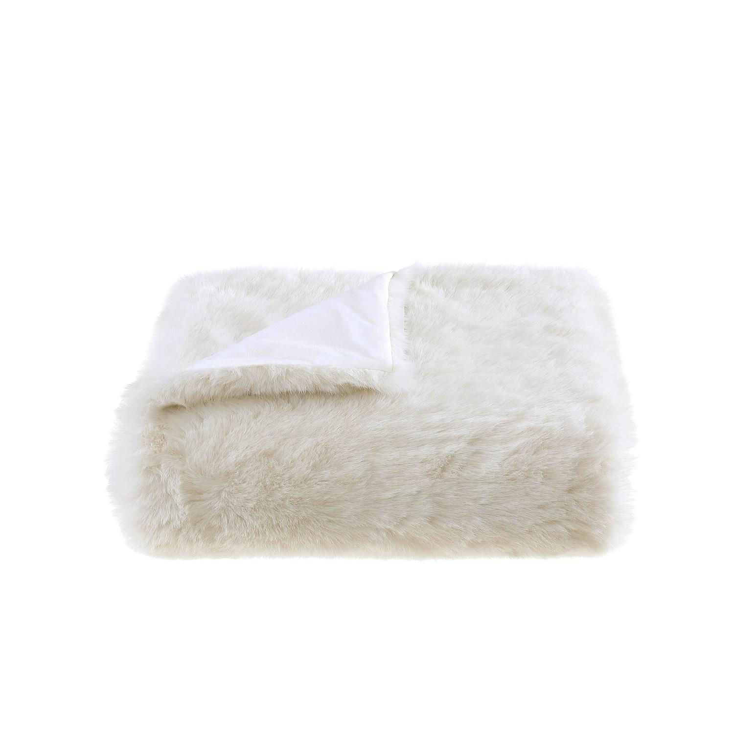Vera Wang Long Pile Faux Fur Throw - Image 3