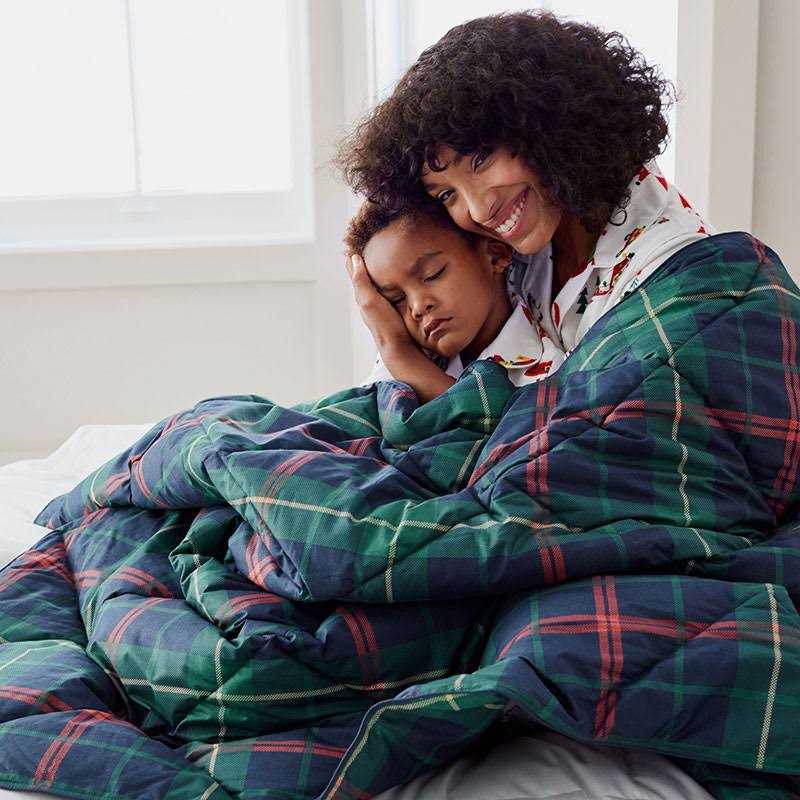 The Company Store LoftAIRE Holiday Throw Blanket Blue/ Green - Image 2