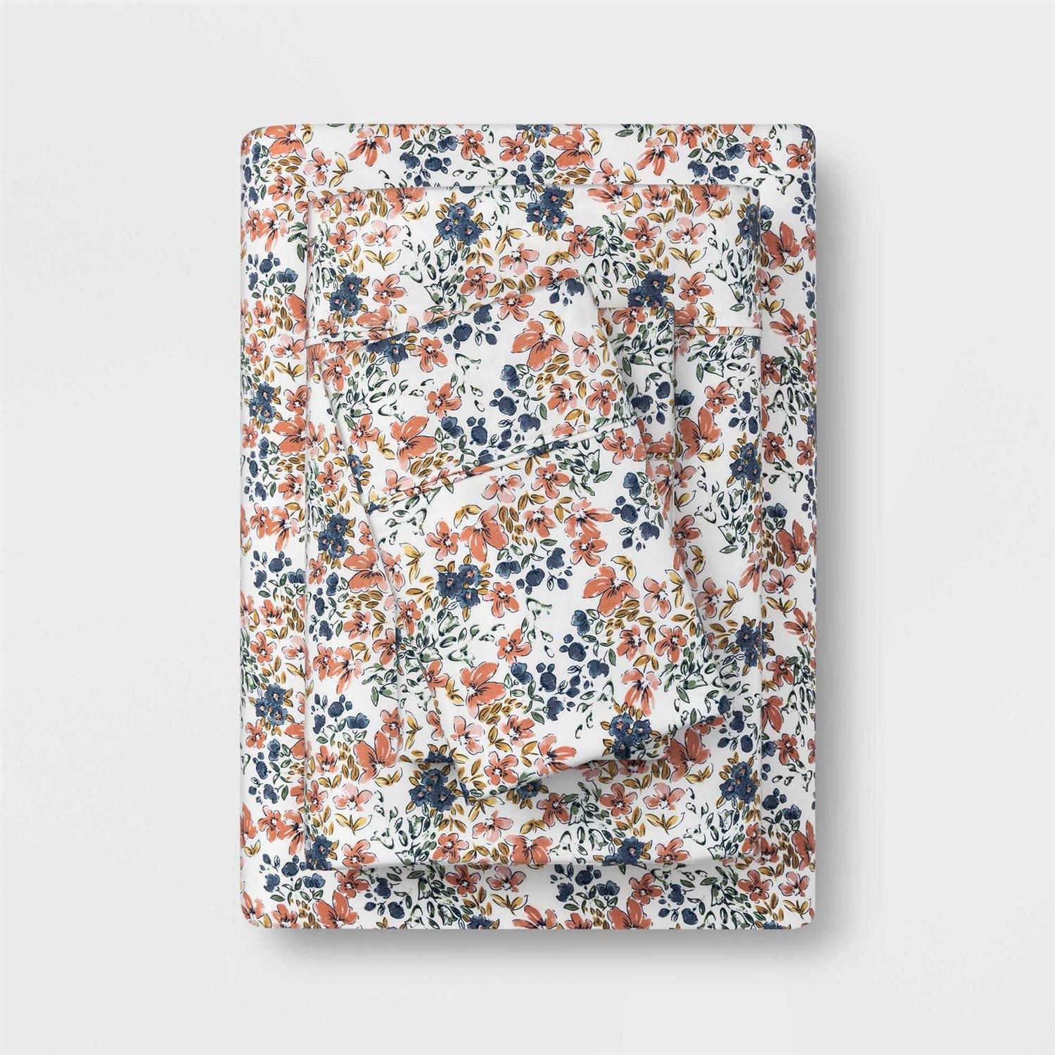 Threshold New Full 400 Thread Count Printed Pattern Performance Sheet Set Ditsy