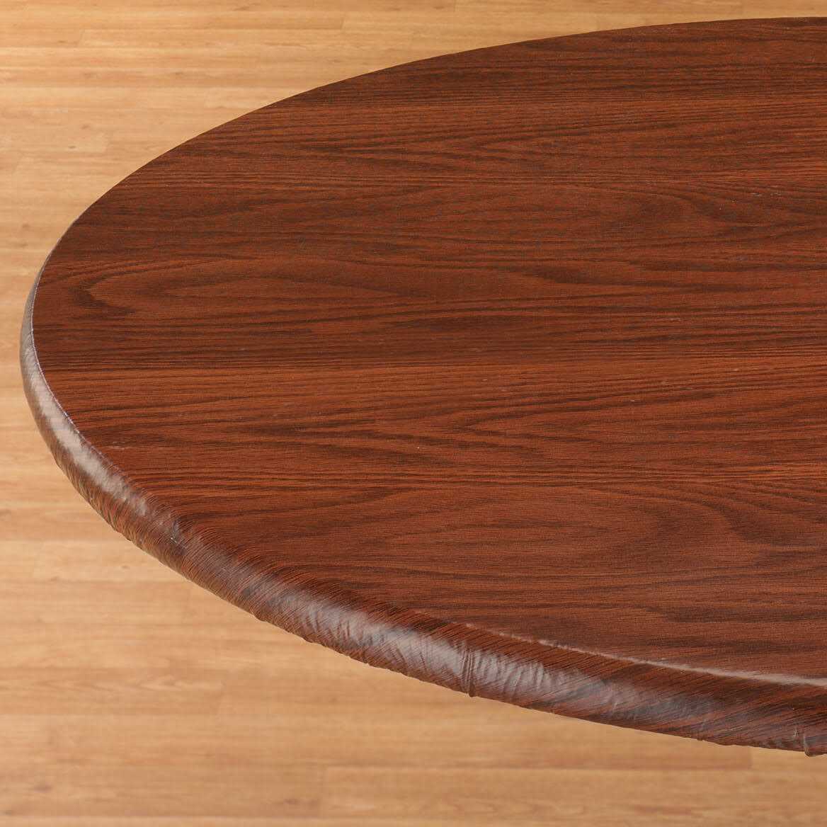 Wood Grain Vinyl Elasticized Table Cover - Image 2