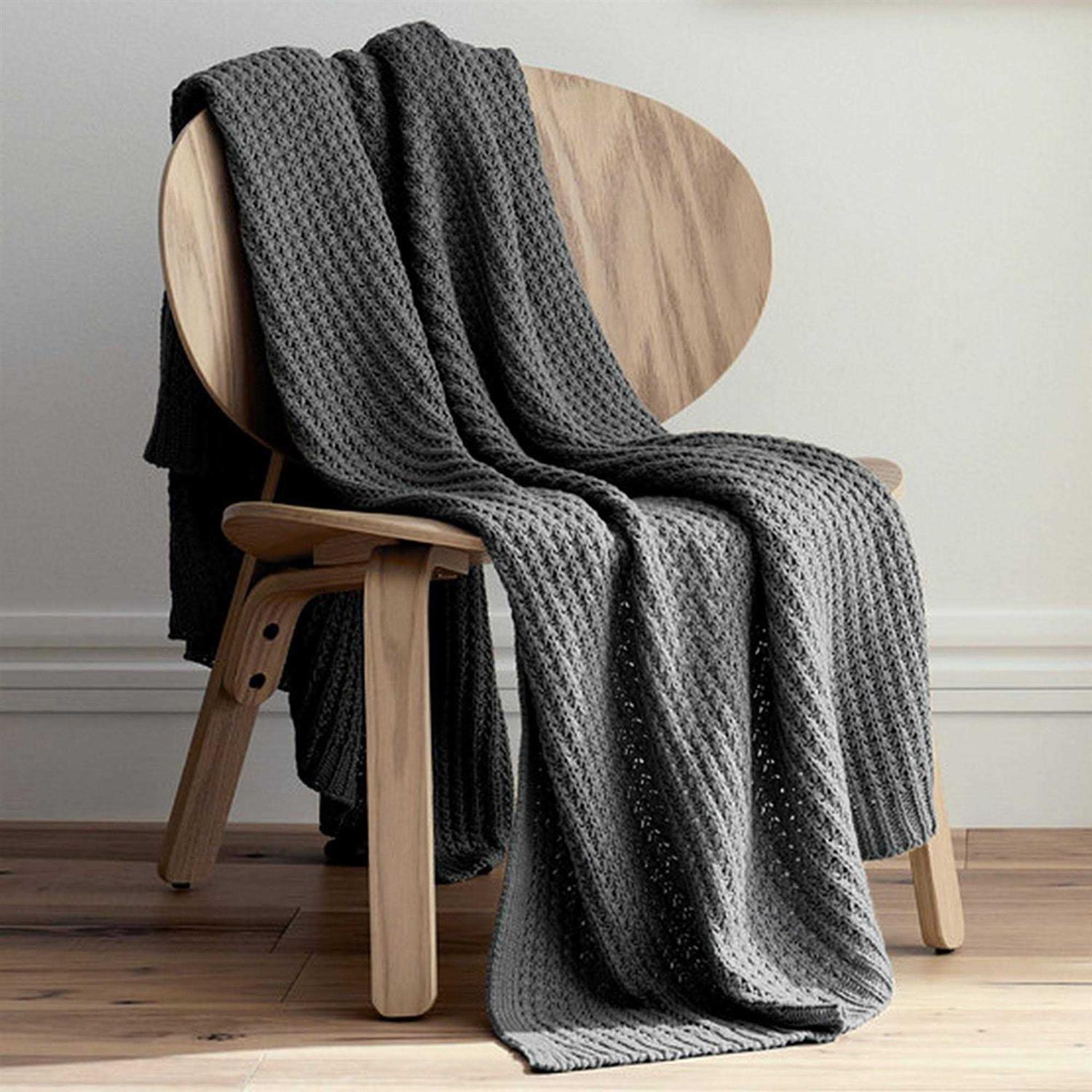 Truly Soft 50×60 Chunky Knit Organic Throw Blanket - Image 3