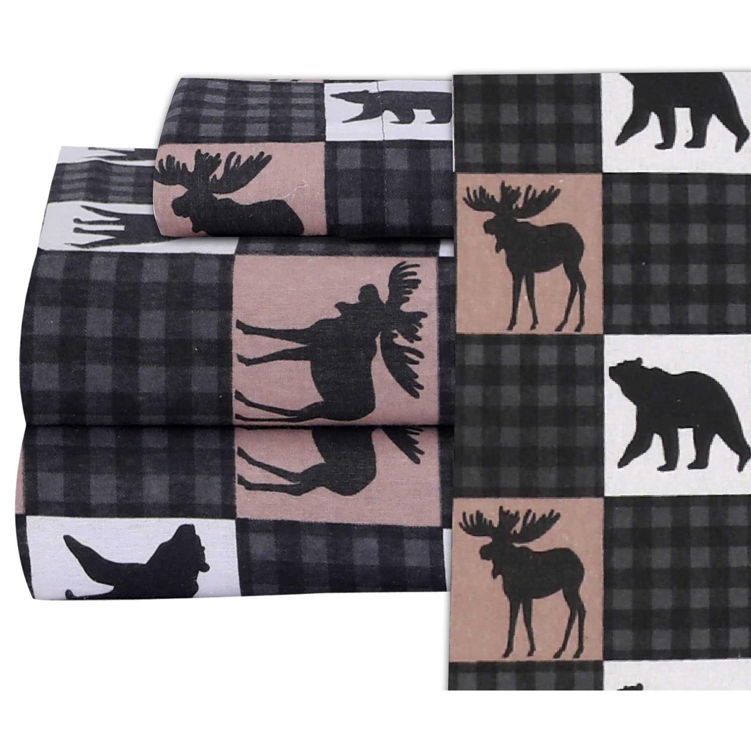 Ruvanti 100% Cotton 4 Pcs Flannel Sheets