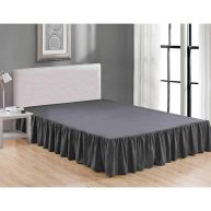 Sheets & Beyond Wrap Around Solid Microfiber Luxury Hotel Quality Fabric Bedroom Gathered Ruffled Bedding Bed Skirt 14 Inch Drop