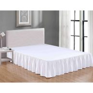 Sheets & Beyond Wrap Around Solid Microfiber Luxury Hotel Quality Fabric Bedroom Gathered Ruffled Bedding Bed Skirt 14 Inch Drop