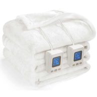 Shodu Heated Blanket,Fast Heating&Over-Heat Protect Electric Blanket,Dual Controller,ETL Certification,9 Heat Settings 1-12 Hours Auto Off