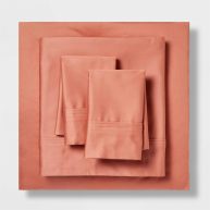 Threshold 400 Thread Count Solid Performance Sheet Set Rust