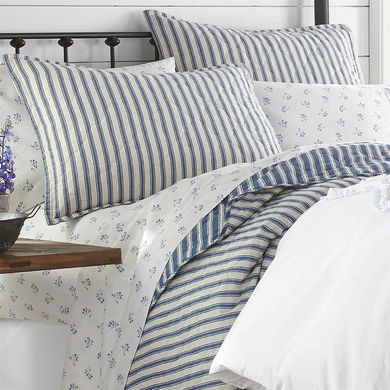 Stone Cottage Willow Way Ticking Stripe Quilt Set - Image 2