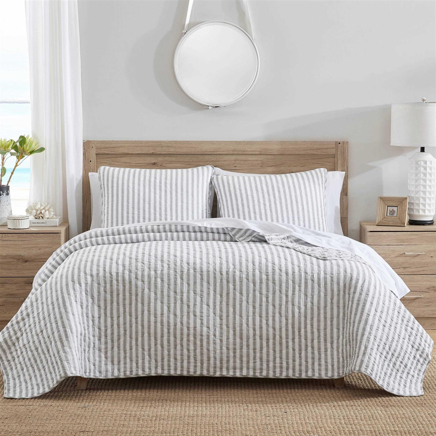 Stone Cottage Willow Way Ticking Stripe Quilt Set