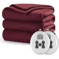Sunbeam Quilted Fleece Heated Blanket 10-Heat Settings Auto Off